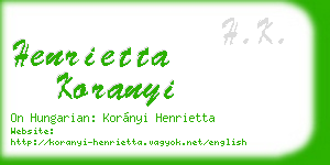 henrietta koranyi business card