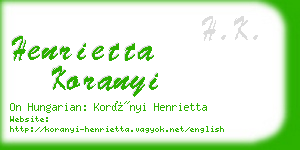 henrietta koranyi business card